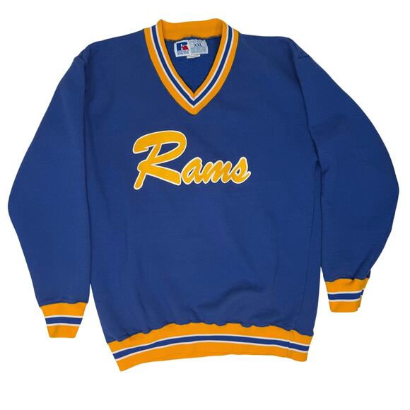 Vintage Russell Athletic Rams Sweatshirt Men’s XXL Blue Yellow Football - Picture 2 of 7